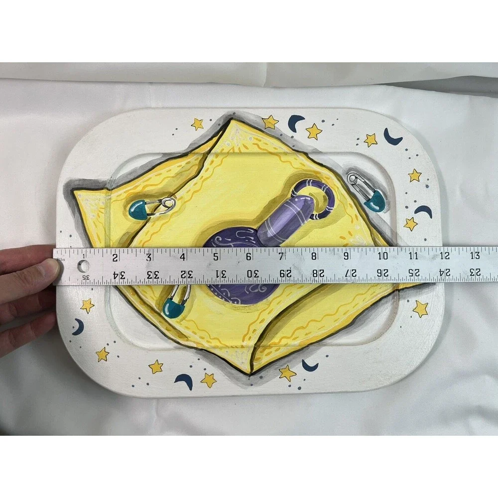 VTG‎ Wooden Snack/Candy/Bread Tray Plate 12” Pamela Vale Handprinted Signed Rare